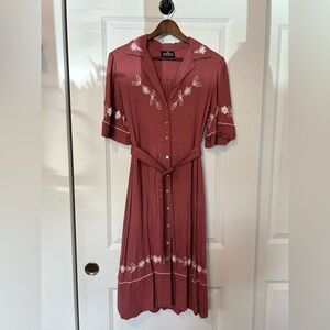 Angie Vintage Western Embroidered Dress